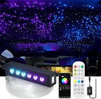 WEBUPAR 3.2W 6LEDs Meteor Starlight Headliner Kit, 180pcs 0.01in 6.56ft, RGBW Shooting Stars Fiber Optic Lights with Bluetooth APP Control for Car/Home Theater