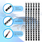 Motorcycle RGB LED Light Kit, 6PCS DC 12V Waterproof Motorbike Underglow Strip Lights Kit, Golf Cart Exterior Ground Effect Atmosphere Lamp, Universal for SUV RV Truck (White)