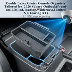 BIBIBO 2Packs for 2026 Subaru Outback Center Console Organizer 2026 Subaru Outback(Premium,Limited,Touring,Wilderness,Limited XT,Touring XT) Console Tray 2026 Outback Console Insert Tray-Double Layers