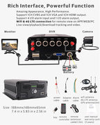 JOINLGO 4CH GPS 4G WiFi 1080P SSD/SD Drive Mobile Vehicle Car DVR mdvr Video Recorder Kit Remote Live View on Web/Phone 4pcs Side Rear View IR Camera 7 inch Monitor for Truck Bus Van