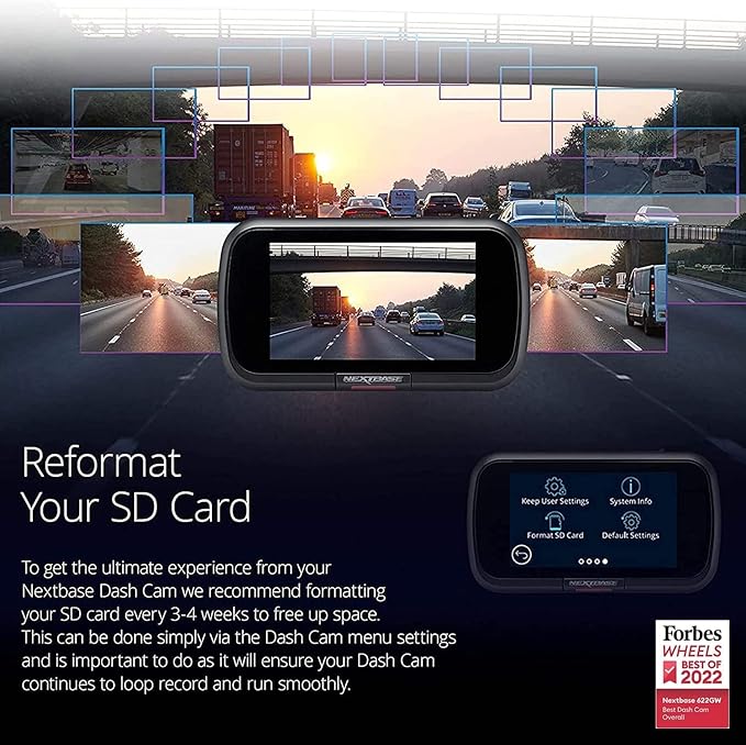 Nextbase 622GW Dash Cam with Rear Window Cam and 256GB Micro SD Memory Card Bundle - Dash Cam Front and Rear with True 4K 30fps UHD Auto Record, Wi-Fi, GPS, Bluetooth, Alexa, Parking Mode