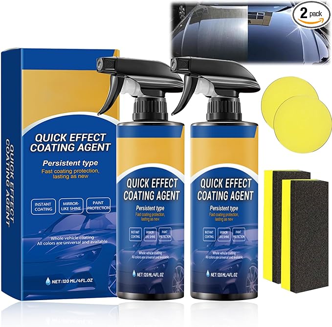 Quick Effect Coating Agent for Car,Quickly Coat Car Wax Spray,Ceramic Coating for Cars,Car Scratch Wax Coating Spray (2Pcs)