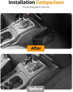 Hoolcar Metal Gear Shift Center Console Organizer Storage Box for 2018-2024 Jeep Wrangler JL JLU Gladiator JT & Rubicon Sahara 4XE Storage Box Tray, Flag Style