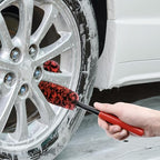 UNIMEIX Tire Shine Applicator Brush Kit Large Vegan Tire Shine Brush with Storage Stand for Vehicles Tire Shine Polish Wax and Car Interior Cleaning