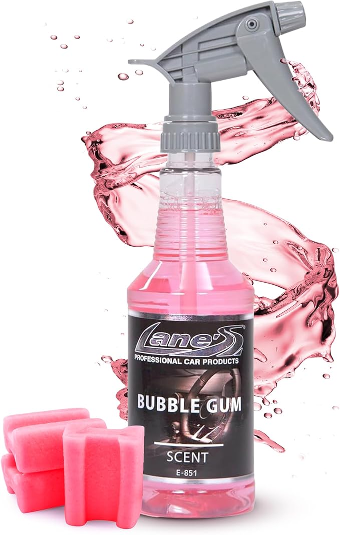 LANE’S Premium Car Air Freshener "Bubble Gum" - 16oz Water-Based, Long-Lasting Auto Scent Spray - Food, Pet, Odor Smell Deodorizer for Cars, Trucks, SUVs' Interior Leather, Carpet, Upholstery