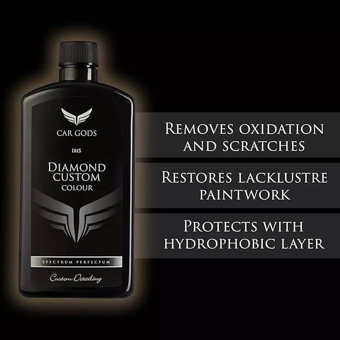 Car Gods Iris Custom Color Black 3-in-1 Polish Wax Color Restorer & Scratch Remover, 16 Colors Available, 17 Fl Oz