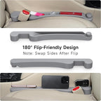 Givifive Car Seat Gap Filler Set of 2, 3IN1 Seat Side Gap Filler Plug with Storage Slot & Hook Function, Soft Foam Universal Fit Car SUV Truck Fill Gap Between Seats Console Organizer（Standard L Gray）