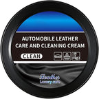 Leather Cleaner for Car Interior - Cream, 120g Conditioned Paste for Vehicle Upholstery, Stain Remover with Wax Base, Detailing Supply, Gloss Restorer for Seats, Consoles and Dashboards