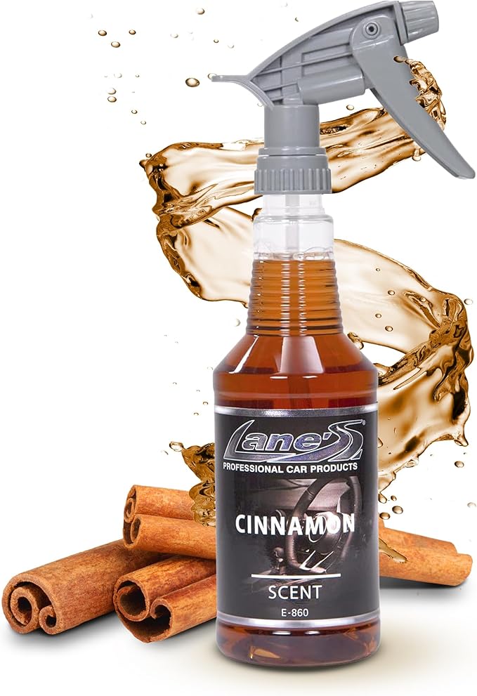 Lane's Premium Car Air Fresheners - Cinnamon Scent Water Based - 32oz Eliminate Bad Odors of Pet & Food From Car Interior Leather, Carpet, Upholstery Great For Cars, Trucks, SUVs, RVs & More