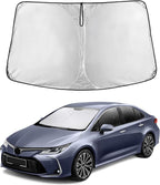 EcoNour Windshield Sunshade for Toyota Corolla 2014-2017 2018 2019 L, LE (Eco/Plus), S, SE, XLE, XSE Sun Visor for Front Windshield & Window Sun Shade Cover, UV Heat Protector, Car Accessories
