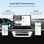 Wireless CarPlay Adapter, Magic AI Box with Dual-WiFi Stability, 4GB+32GB Enjoy Video & Music Apps, Navigation, AI Voice, Plug & Play for Factory Wired CarPlay