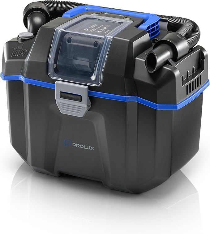 Prolux Cordless Wet/Dry Vacuum, 18V High-Performance Battery, Brushless Motor, Wet/Dry Pickup, & Blower Setting, HEPA Filtration, Compact for RVs, Optimal Wet Suction for Boats & Detailing