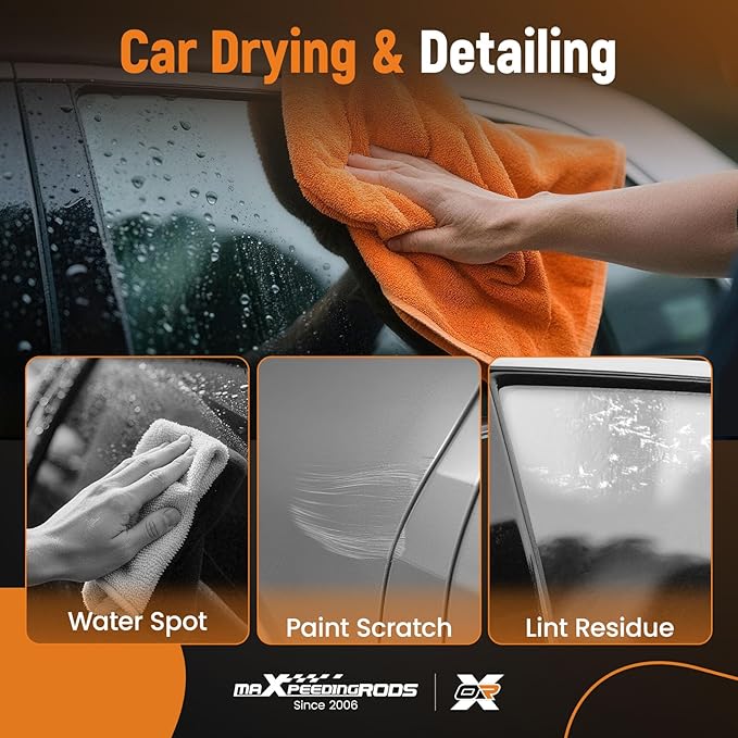 maXpeedingrods Drying Towels Car Detailing for Cars Trucks SUVs RVs and Motorcycles 36" x 30", 1200GSM Microfiber Car Drying Towel, Super-Absorbent, Streak-Free, Scratch-Free, No Water Spots