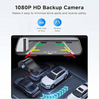 4K Mirror Dash Cam,Rear View Mirror Camera with WiFi,Dash Cam Front and Rear for Car,G-Sensor,7/24H Parking Mode,12" Touch Screen,Includes 64GB Card