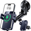 MOKPR Wireless Car Charger, 15W Auto Clamping Car Charger Dash Windshield Air Vent Phone Holder Compatible with iPhone 16 15 14/13/13 Pro/12 pro/12/11/X/8, Samsung S24/S23/S22