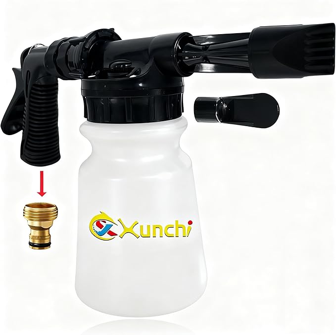 Foam Gun Car Wash Gun, Foam Blaster Equips 3/4" Universal Garden and Quick Connector (Connects to Any Garden Hose) for Watering Plants, Lawn, Patio, Car Wash, Cleaning