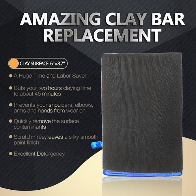 Clay Mitt, AutoCare Fine Grade Clay Bar Mitt Surface Prep Mitt Finish for Car Detailing Alternative Novel Detailing Tool & Kit