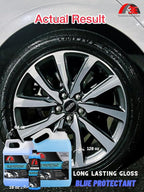 Blue Protectant Premium Spray-on Tire Shine, High Tire Shine Sprayable Dressing and Protectant for Tires, Trim, Rubber and Plastic, Long Lasting Premium Dressing (16 oz)
