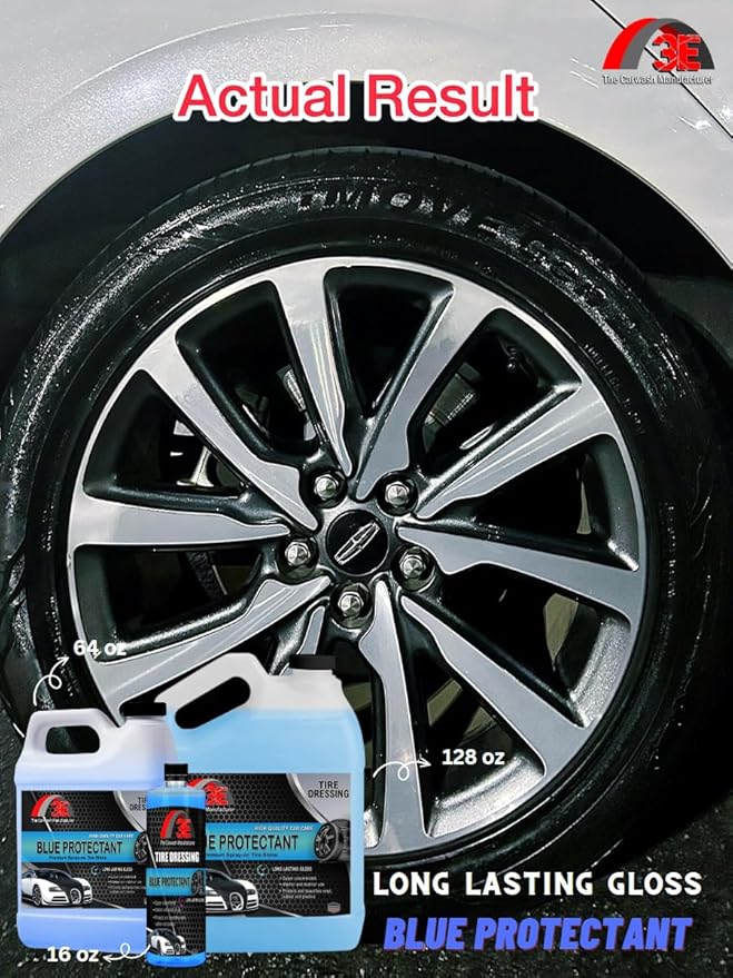 Blue Protectant Premium Spray-on Tire Shine, High Tire Shine Sprayable Dressing and Protectant for Tires, Trim, Rubber and Plastic, Long Lasting Premium Dressing (16 oz)
