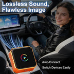 Mini Wireless for Carplay Adapter for iPhone & Android Auto, USB Plug & Play, Zero Delay Wireless 2 in 1 Adapter, Bluetooth Wi-Fi Pairing Allows for Easy Access to Navigation, Voice Control Etc