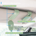 Yuoyar 2 Packs Magnetic Sunglass Holder for Car Visor - Universal Sunglasses Clip for Different Size Eyeglasses - Convenient Interior Car Accessories (Green)