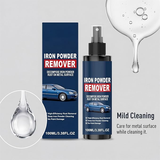 Rust Remover Spray - Fast-Acting Spray, Iron Powder Remover for Metal, Hardware Brake Solution, Engine Auto Liquid with Quick-Reaction Formula, Multipurpose Motorcycle Fluid for Oxidation Removal
