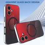Guppy Compatible with iPhone 16 Case Magnetic, with Full Camera Lens Protector [Compatible with MagSafe] Scratch Resistant Gradient Glass Back Cover Phone Case-Red