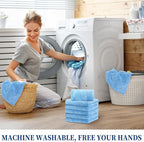 Tallew 16 Pcs 15 Pcs Car Microfiber Towels Buffing Drying Wash Cleaning Cloths Plush Large Towels Thick Care Polishing Detailing Waxing Scratch Proof Towel, 15.75 x 15.75 Inch (Light Blue)