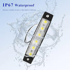 Sun Walker 8 PCS LED Rock Strip Lights, 3.77 Inch Waterproof 6 LED Car Side Marker Clearance Lamps, Wheel Fender Well Lighting Kits Exterior Underglows for Car Truck Trailer (White)