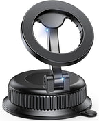 Magnetic Car Phone Holder for MagSafe, Strong Suction Cup Car Phone Mount for Dashboard & Windshield, 360° Rotatable & Foldable, Adjustable Cell Phone Holder for Car, Fits iPhone 12–17 Series