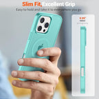 SUPFINE Magnetic for iPhone 16 Pro Max Case (Compatible with MagSafe) (Military Grade Drop Protection) Slim Translucent Matte Shockproof with Anti-Fingerprint Phone Case,Blue Green