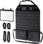 WYNEX Car Seat Organizer, Molle Backseat Cover Organizer Protector with Sling Rack, Visual Pocket and Patch, Universal Vehicle Fits for F150, Jeeps, Pickups & Trucks for Road Trips