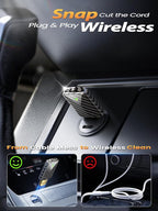 Ultral Mini Wireless CarPlay Adapter for Apple iPhone - Plug & Play, No Lantency, Converts Wired to Wireless Car Play Dongle, Fast Stable for Cars 2016+ with Apple CarPlay Carbon