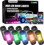 SHINIGHT Led Rock Lights for Trucks,10 Pods Lights for Jeep Brightness Truck underglow kit Exterior with App Control Flashing Music Mode RGB Lighting for UTV SUV ATV RZR Truck Accessories