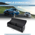 Car Trunk Organizer for Honda CR-V 2017-2022, Collapsible Sturdy Trunk Storage Container with Lid and Handle Large Leather Car Trunk Storage (Black, 39.7 x 11.4 x 12.2in)