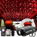 ATOKEE 16W Fiber Optic Lights 300pcs 0.03in 6.5ft, Sound Activated Starlight Headliner Kit Star Lights for Car Ceiling Décor with 28-Key RF Remote/Bluetooth APP