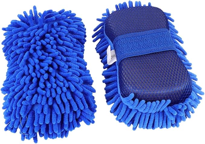 Amosfun 2Pcs Auto Cleaning Gloves Lightweight Car Wash Mitts Durable and Practical Car Cleaning Tool for Vehicle Detailing Convenient Storage and Use