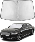 EcoNour Windshield Sunshade Compatible for Lincoln Continental 2017-2018 2019 2020, Sun Visor for Front Windshield & Window Sun Shade Cover, UV Heat Blocker & Protector, Car Accessories