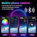 for Car LED Ambient Lighting Kit Smart RGB Bulb Interior Decor Cars Neon Accent Lights with Wireless APP Control 210 Dynamic Modes,4 Music Modes,16 Million Colors 43.3 Inch USB LEDs Strip Accessories
