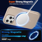 SUPFINE Magnetic for iPhone 15 Pro Case(Compatible with MagSafe)(Military Grade Drop Protection) Slim Translucent Matte Shockproof with Anti-Fingerprint Phone Case,Desert Gold