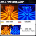 2-Pack Dual Color Watermelon Lights LED Strobe & Steady Mode, Roof Clearance Warning Marker Lights with Clear Lens & Bezel Suitable for Trailer Kenworth Peterbilt Freightliner (Amber Blue)
