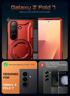 SUPCASE for Samsung Galaxy Z Fold 7 Case with Kickstand (UB Grip), [Compatible with MagSafe] [Built-in Tempered Glass Screen Protector] [Hinge Coverage] Military-Grade Protection Phone Case (Ruddy)