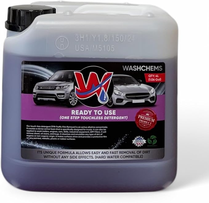 Foam Cannon Ready to Use - Touchless One Step Car Wash Shampoo (1 Gallon, 128 oz) – No Mixing Ratio Required - Commercial Grade – Great for Cars, Trucks, Motorcycles, Other - Wash Chems (1)