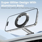 Pikabo Magnetic Phone Holder for Car Dashboard Phone Mount Holder Compatible with iPhone 17 Pro Max 16 15 14 13 12 MagSafe Accessories. (Glitter Black)