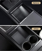 TPARTS Center Console Armrest Bottom Pad for Tesla Model Y Juniper 2026 2025, Full Coverage Silicone Storage Mat Organizer Tray Refresh Interior Accessories (Premium/Performance)