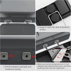 Front Center Seat Headrest Organizer Compatible with 2011-2026 Ford F150 F250 F350 F450 F550 F650 Cup Holder Coin Container Storage Box with Silicone Pads Accessories (Jump Seat Console Only)
