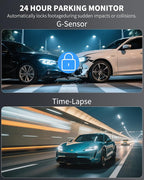AZDOME 4K Dash Cam Front and Rear 1080P, Free 64GB Card Included, 5.8GHz WiFi Dual Dash Camera for Cars, 3" IPS Screen Dashcam, Car Camera with G-Sensor, 170°Wide Angle,24H Parking Mode Voice Control