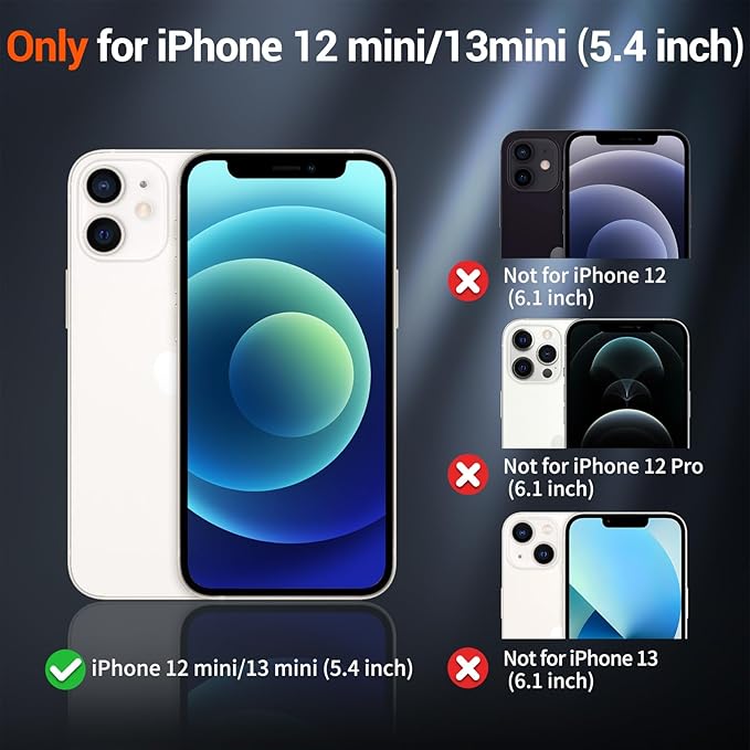 SUPFINE Magnetic for iPhone 12 Mini Case & iPhone 13 Mini Case (Compatible with MagSafe) (Military Grade Drop Protection) Slim Translucent Matte Shockproof Phone Cover,Deep Blue