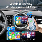 Android 14 Car Radio Compatible with BMW Mini Cooper 2007-2014,4G+64G,9" Touch Screen Car Stereo with Wireless Carplay&Android Auto,FM/GPS/SWC/Mirror Link/Backup Camer