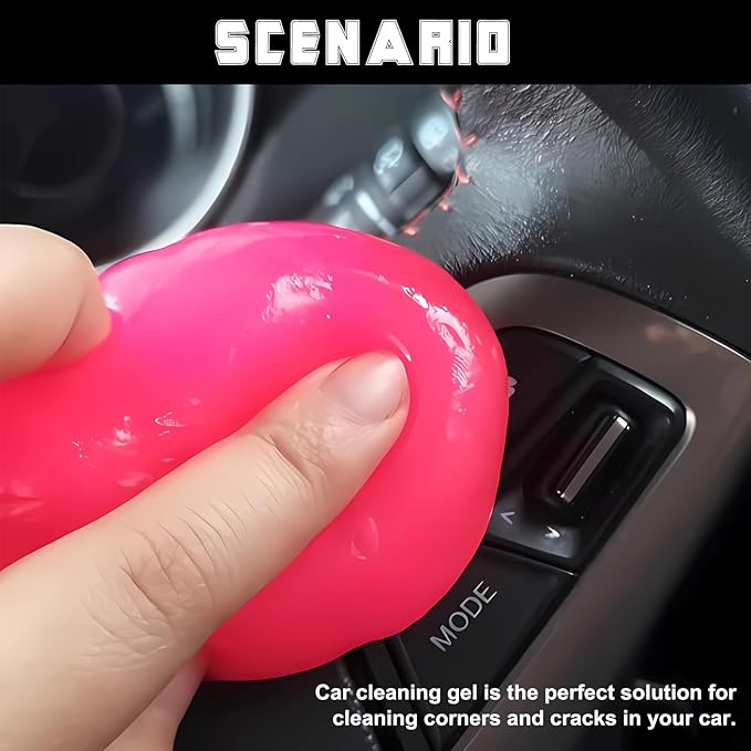 Car Cleaning Gel Clean Putty, Universal Auto Interior Cleaner Slime, Auto Detailing Tools Accessories for Cleaning Vehicle Interiors/Electronic Products/Homes/Offices, Gifts for Men Women (Pink)
